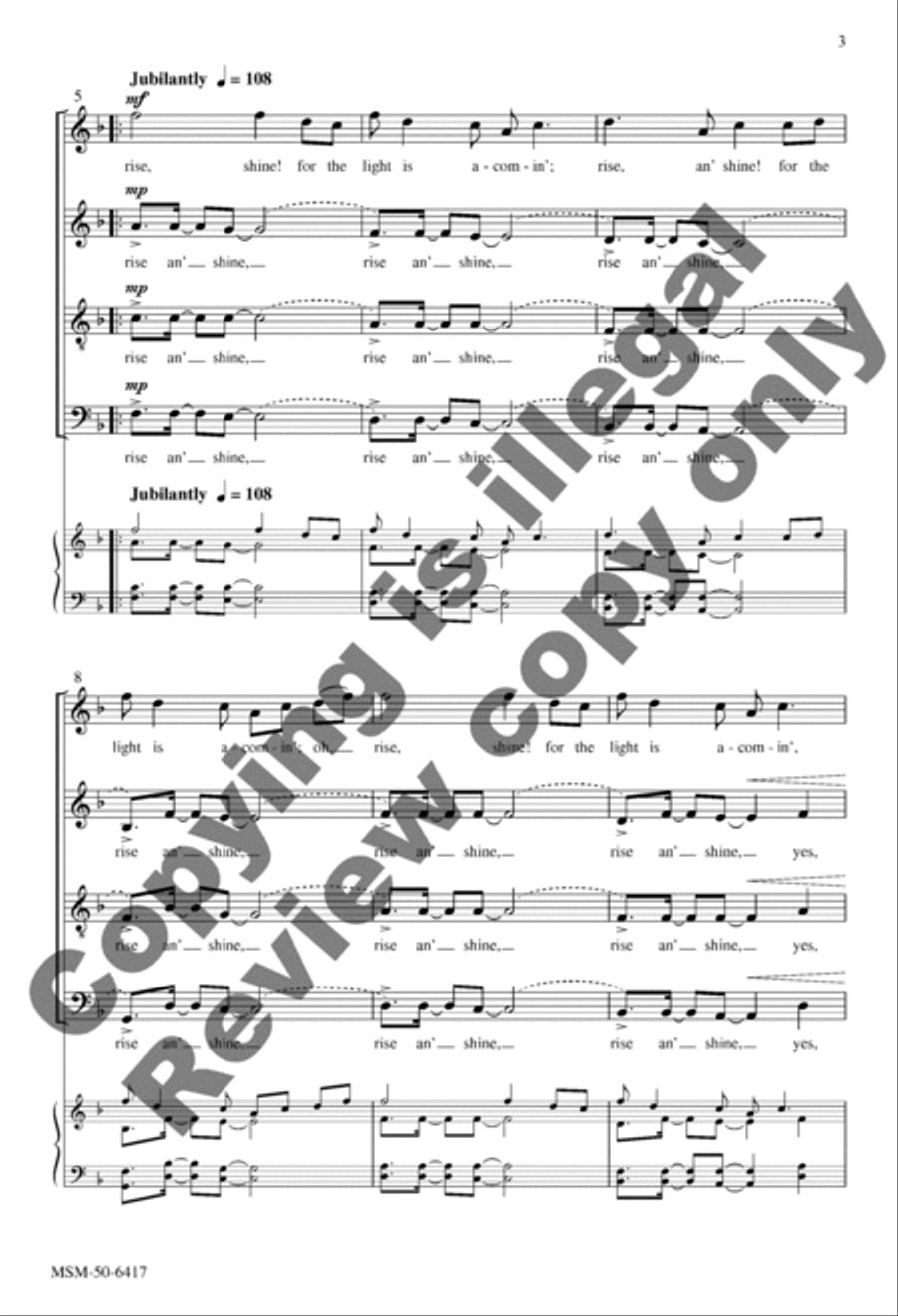 Rise, Shine! Divisi scores gallery preview page 3