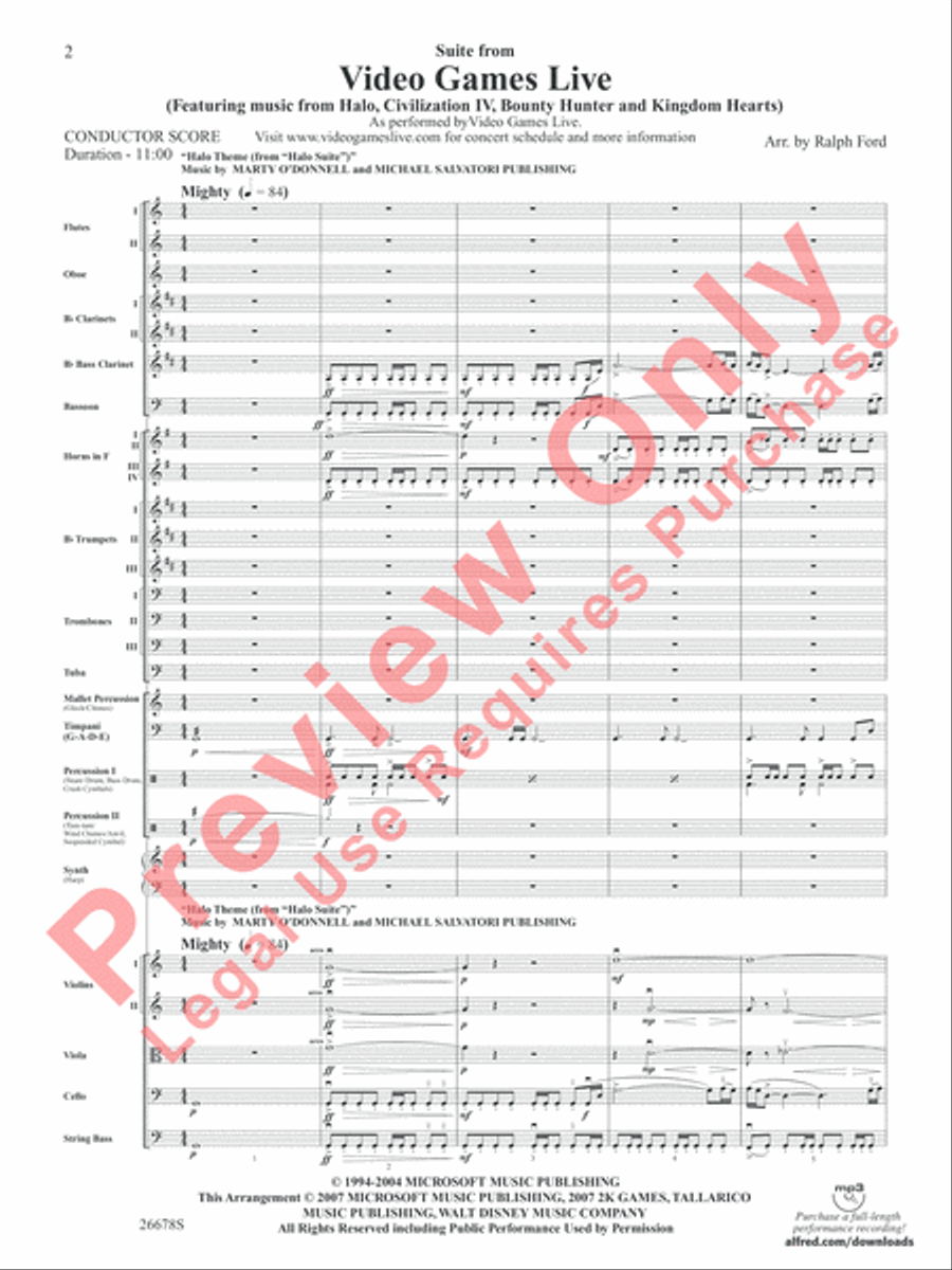 Suite from Video Games Live Full Orchestra scores gallery preview page 3