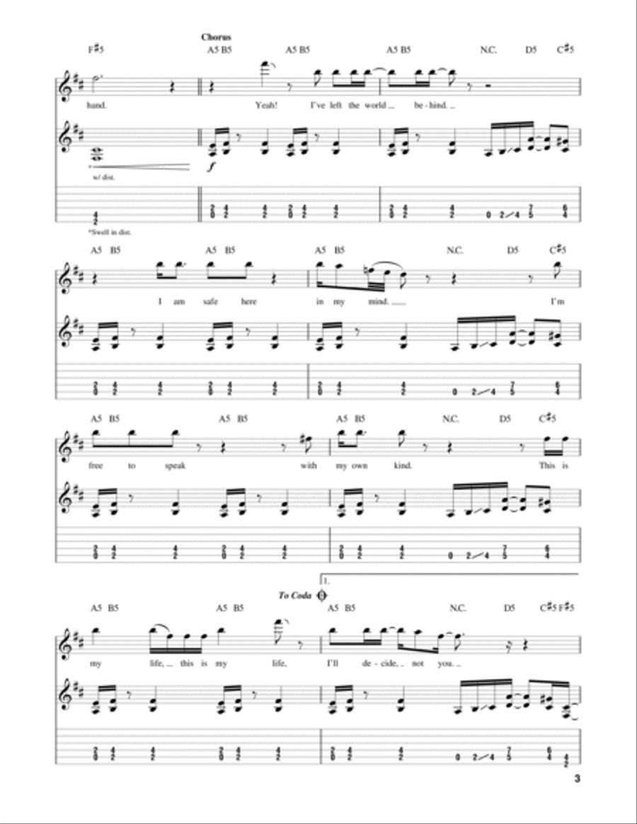 Beyond The Realms Of Death Electric Guitar scores gallery preview page 3