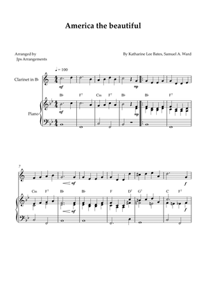 America The Beautiful - Clarinet solo and piano (+ CHORDS)