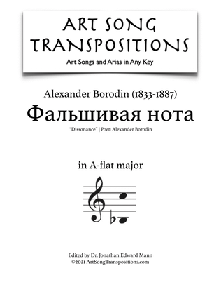 Book cover for BORODIN: Фальшивая нота (transposed to A-flat major, "Dissonance")