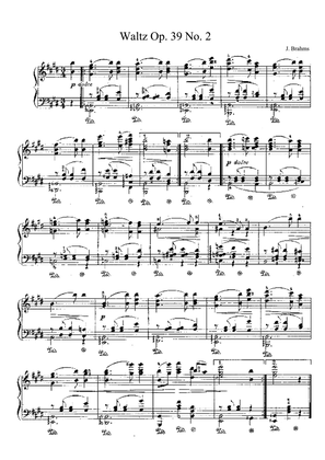 Brahms Waltz Op. 39 No. 2 in E Major