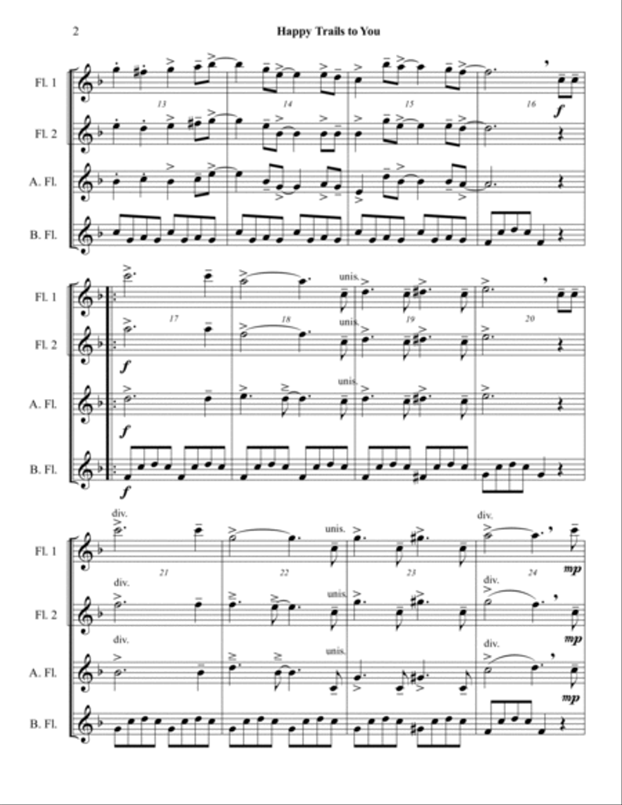 Happy Trails Woodwind Quartet scores gallery preview page 2