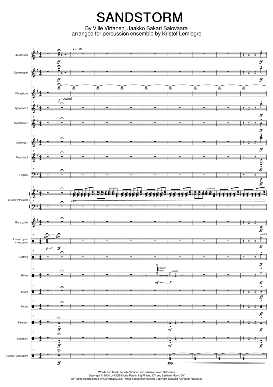 Sandstorm Percussion Ensemble scores gallery preview page 1