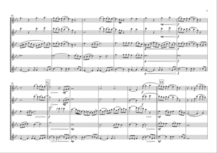 A Million Love Songs Saxophone Quartet scores gallery preview page 5