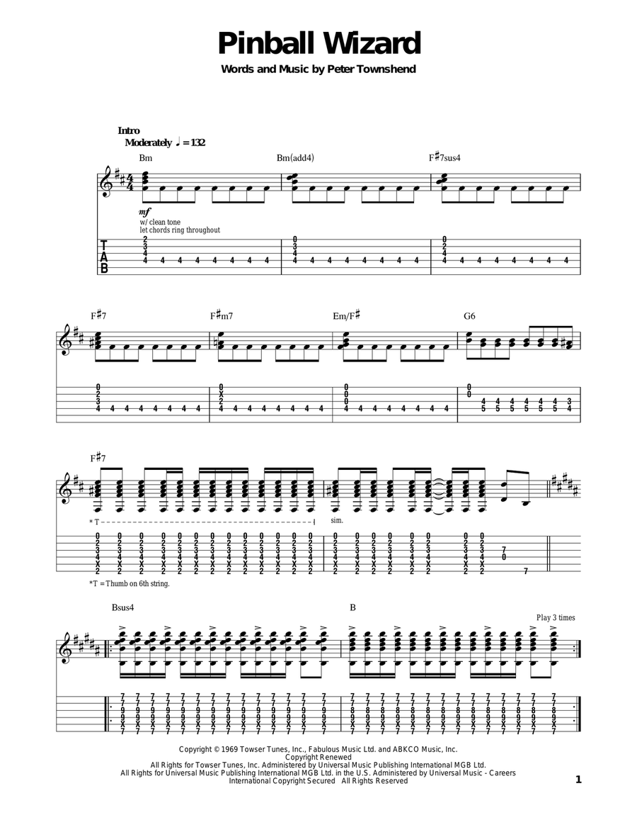 Pinball Wizard Acoustic Guitar scores gallery preview page 1