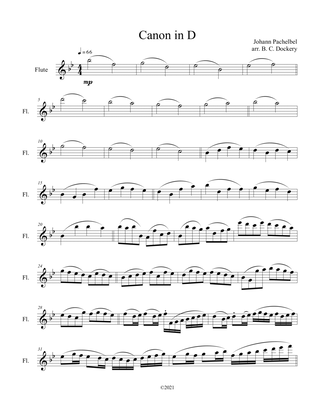Book cover for Canon in D (Flute Solo)