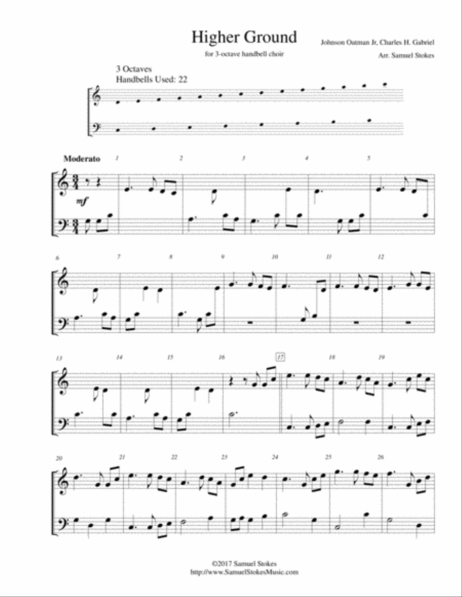 Higher Ground - for 3-octave handbell choir 3-Octaves scores gallery preview page 1