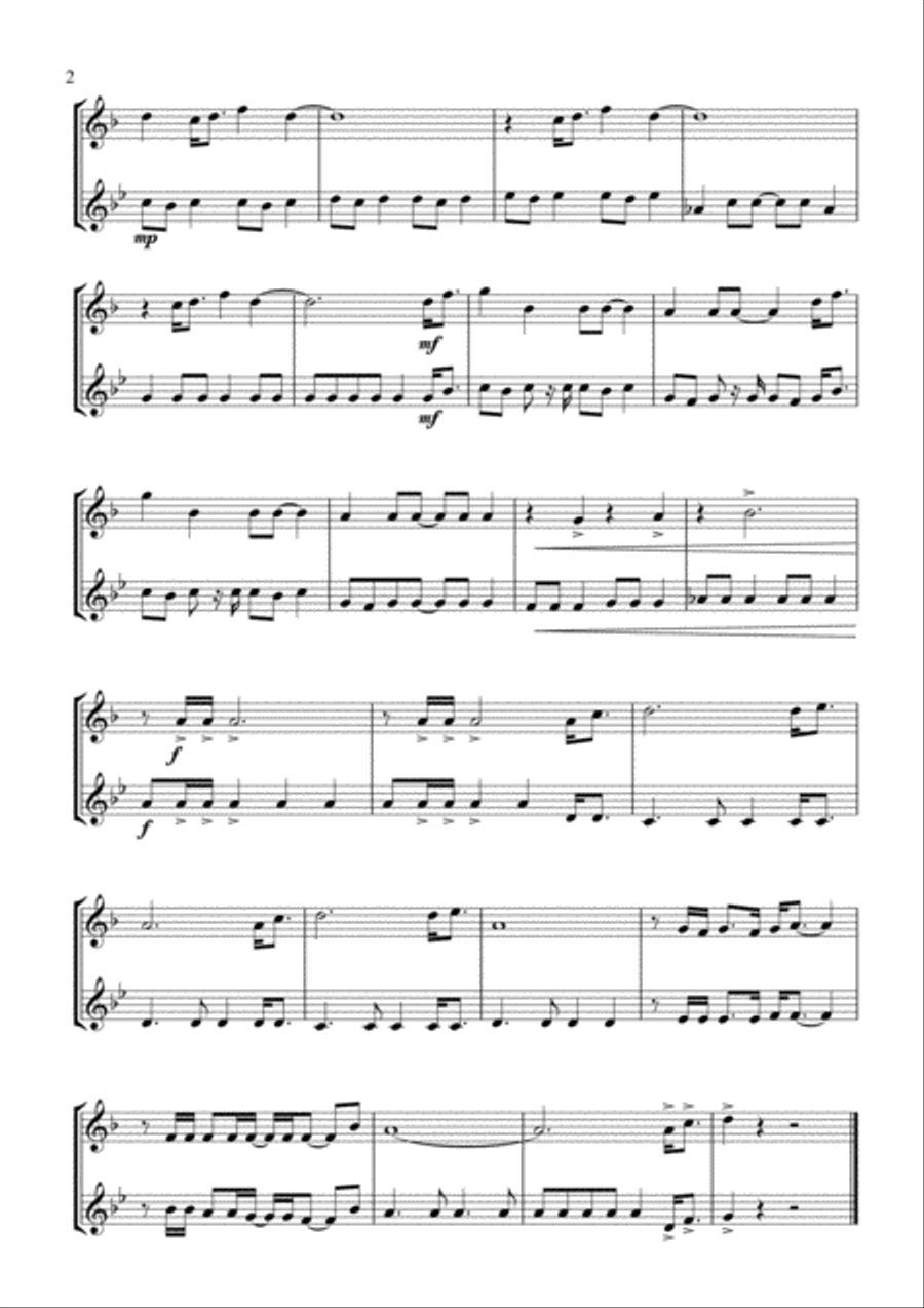 Gonna Fly Now Brass Duet scores gallery preview page 2