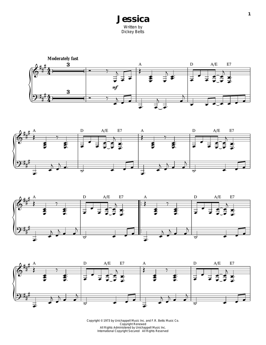 Jessica Piano, Vocal scores gallery preview page 1
