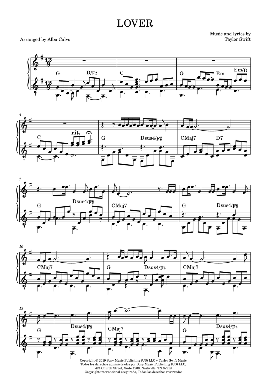 Lover Classical Guitar scores gallery preview page 1