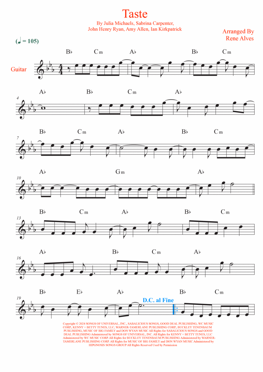 Taste Acoustic Guitar scores gallery preview page 1