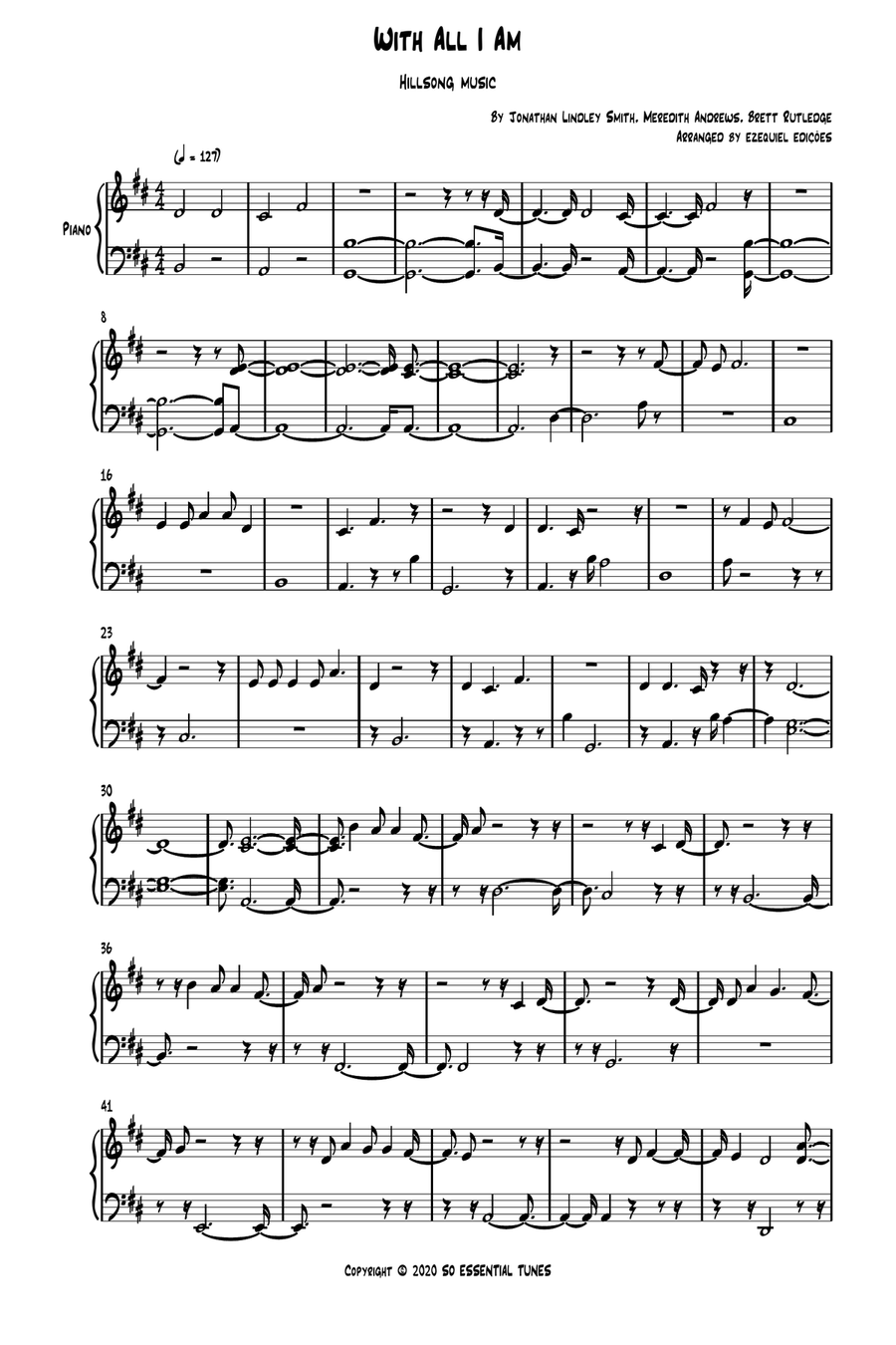 With All I Am Piano Solo scores gallery preview page 1