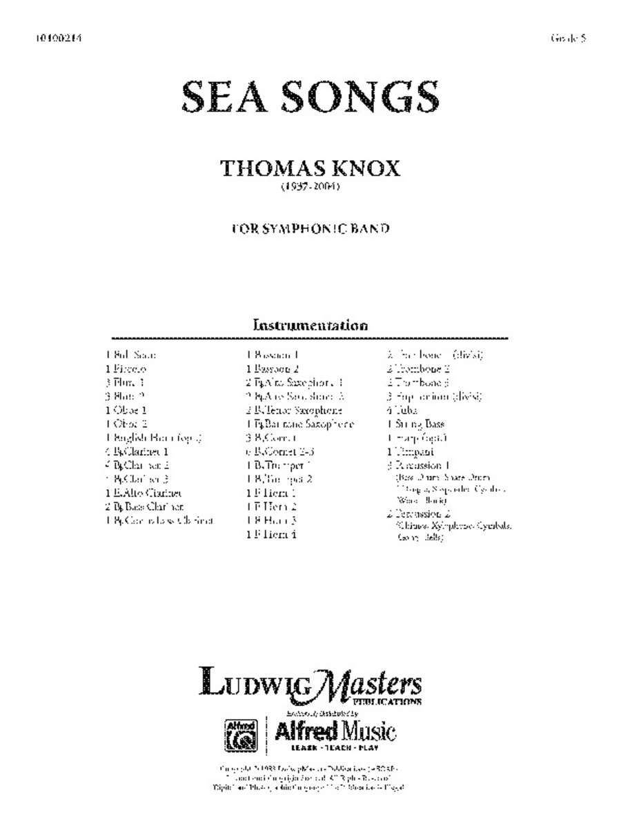Sea Songs Concert Band scores gallery preview page 1