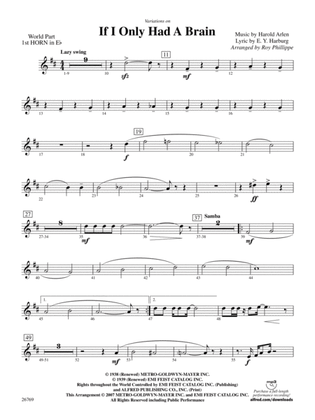 Variations on If I Only Had a Brain (from The Wizard of Oz): (wp) 1st Horn in E-flat