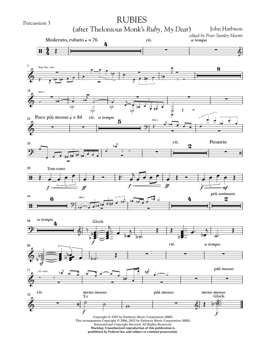 Rubies (After Thelonious Monk's 