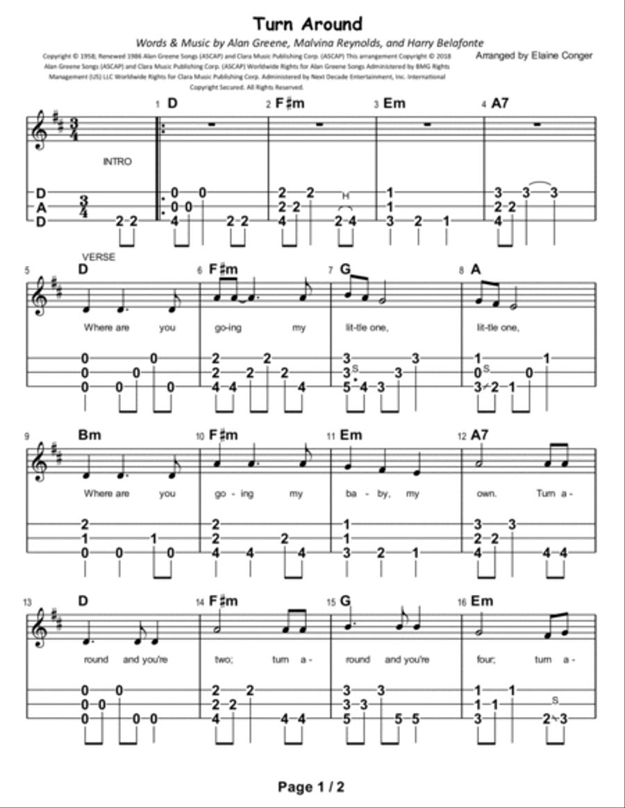 Turn Around Dulcimer scores gallery preview page 2