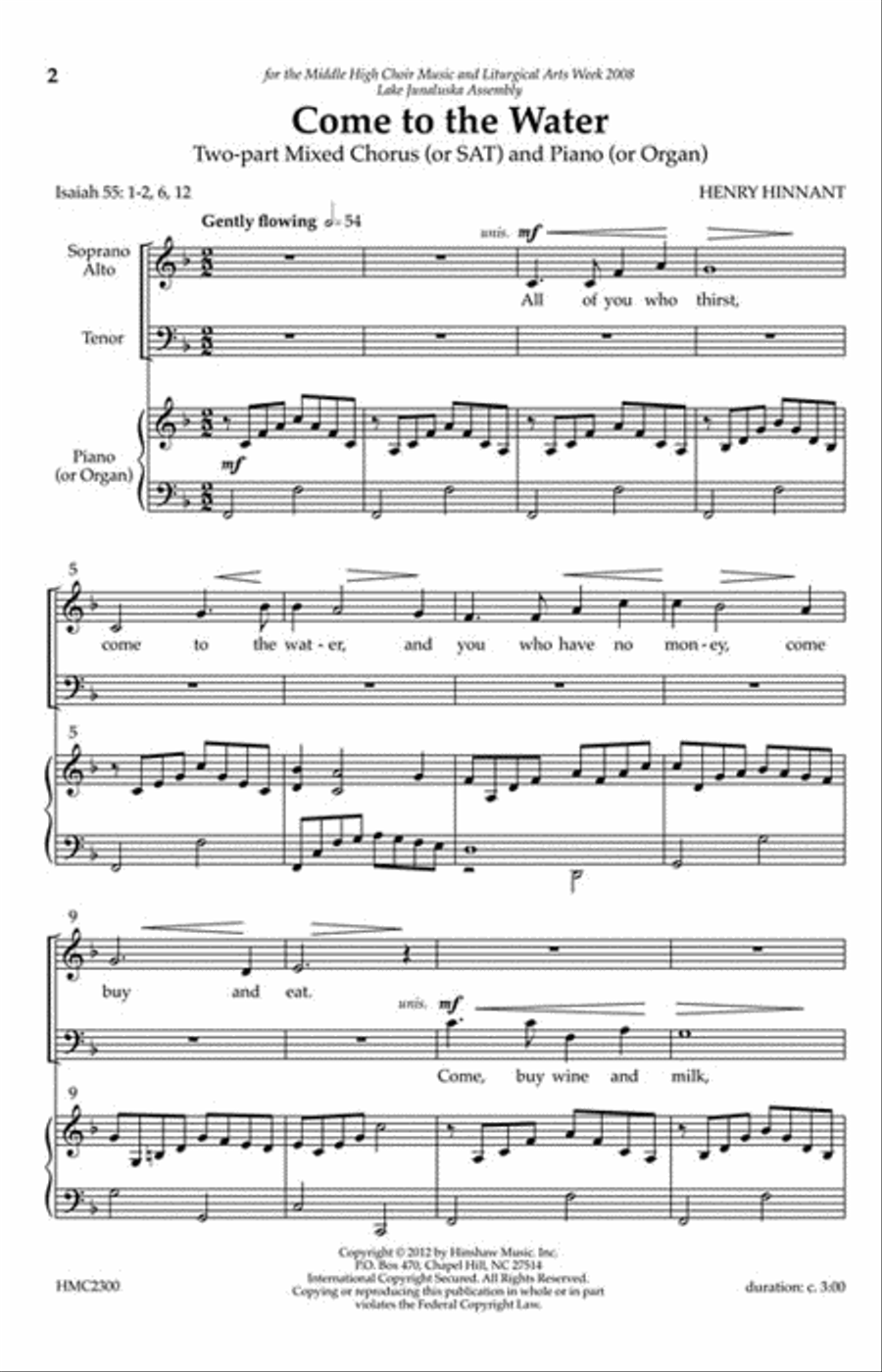 Come to the Water Come to the Water 2-Part scores gallery preview page 2