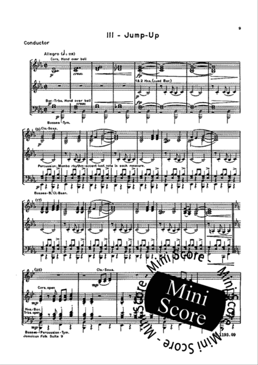 Jamaican Folk Suite Fanfare Band scores gallery preview page 13