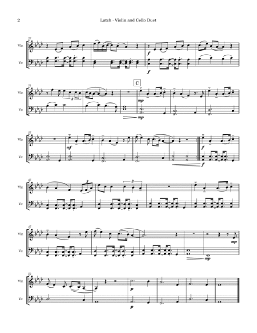 Latch Latch String Duet scores gallery preview page 2