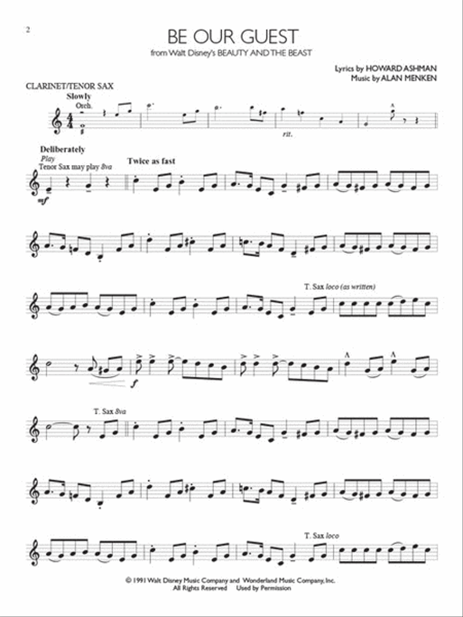 Disney Solos for Clarinet/Tenor Sax Clarinet scores gallery preview page 3