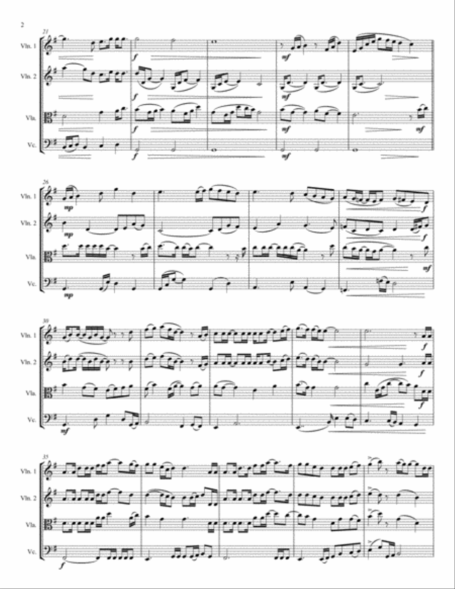 God Bless The U.s.a. String Quartet scores gallery preview page 2