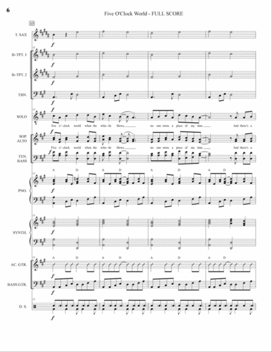 Five O'clock World Choir scores gallery preview page 6