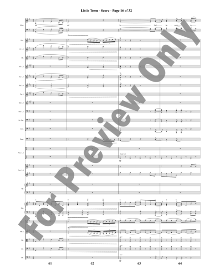 Little Town - Orchestration Little Town - Orchestration Choir scores gallery preview page 17