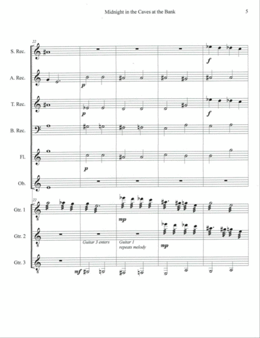 Midnight in the Caves at the Bank Large Ensemble scores gallery preview page 6