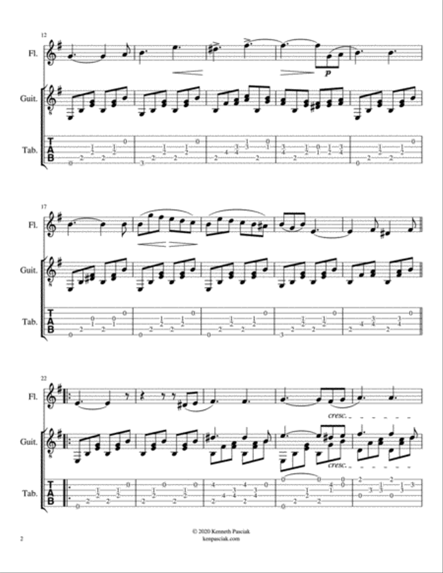 Venetian Gondola Song for guitar and flute (or violin) image number null