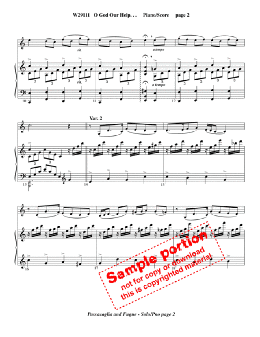 O God, Our Help....Passacaglia /Fugue Flute Solo scores gallery preview page 3