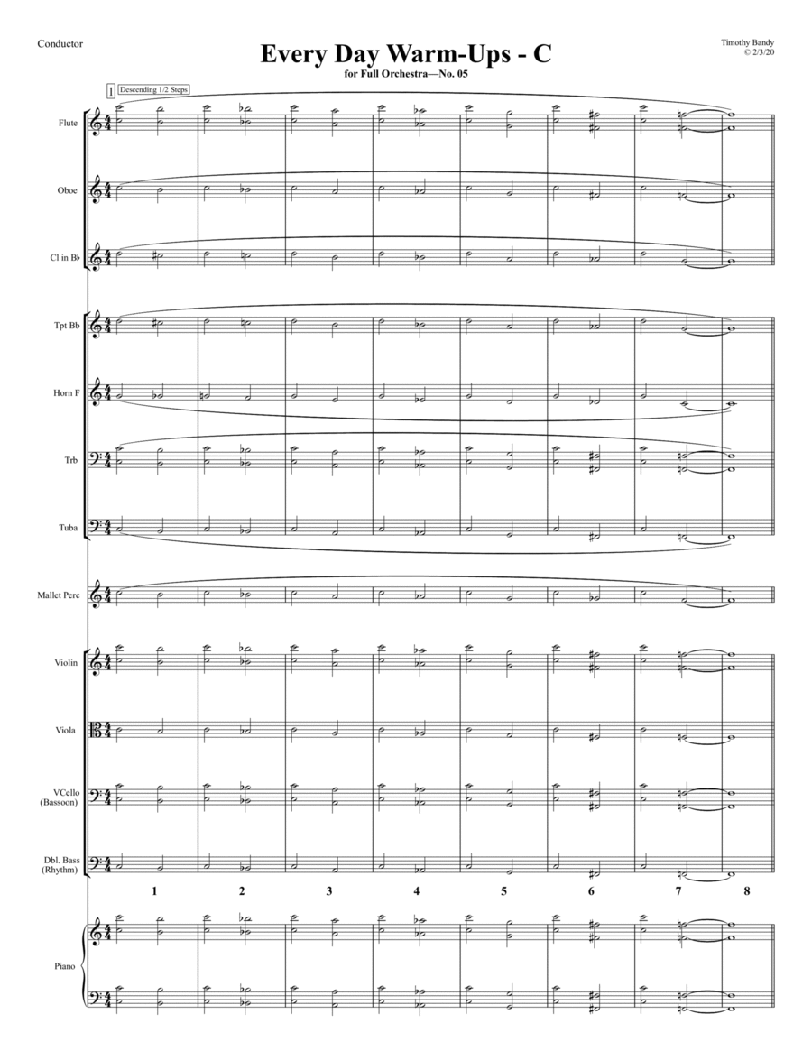 C - Every Day Warm-Ups for Full Orchestra Concert Band scores gallery preview page 1
