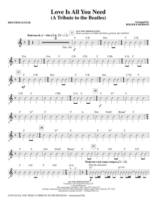 Love Is All You Need (A Tribute to the Beatles) (arr. Roger Emerson) - Rhythm Guitar