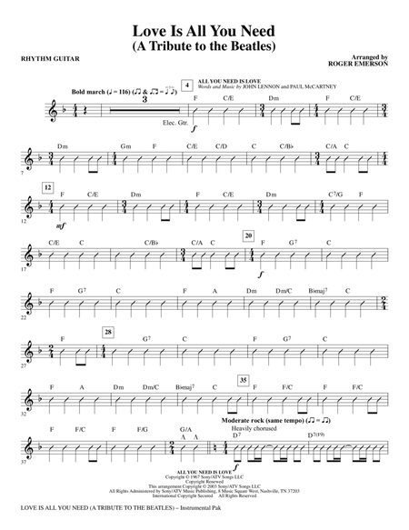 Love Is All You Need (A Tribute to the Beatles) (arr. Roger Emerson) - Rhythm Guitar