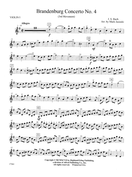 Brandenburg Concerto No. 4 (3rd Movement): 1st Violin