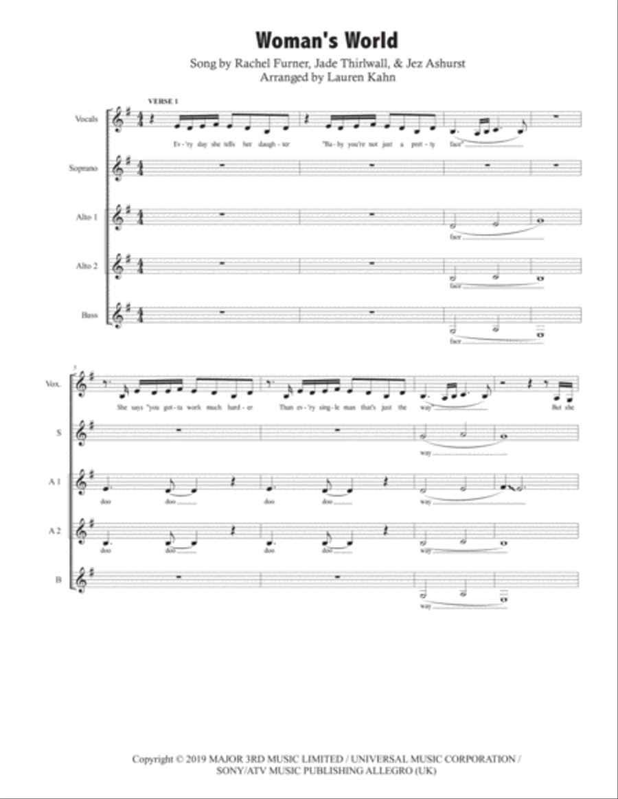 Woman's World - Little Mix SSAA scores gallery preview page 1