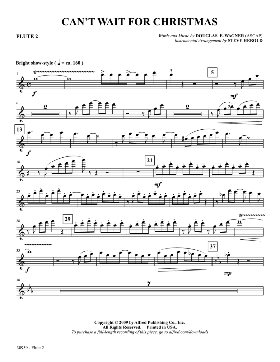 Can't Wait for Christmas: 2nd Flute
