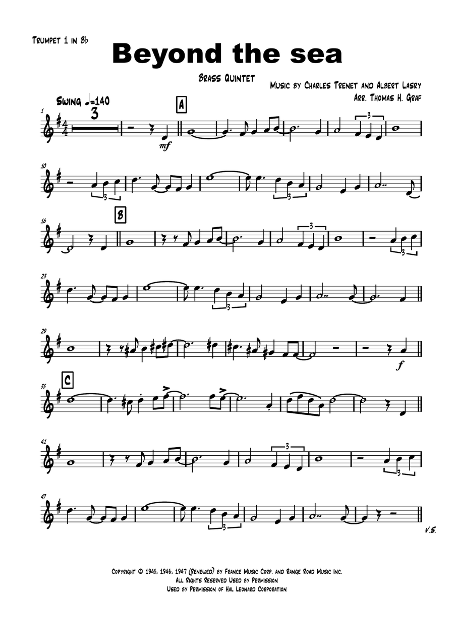 Beyond The Sea Brass Ensemble scores gallery preview page 5