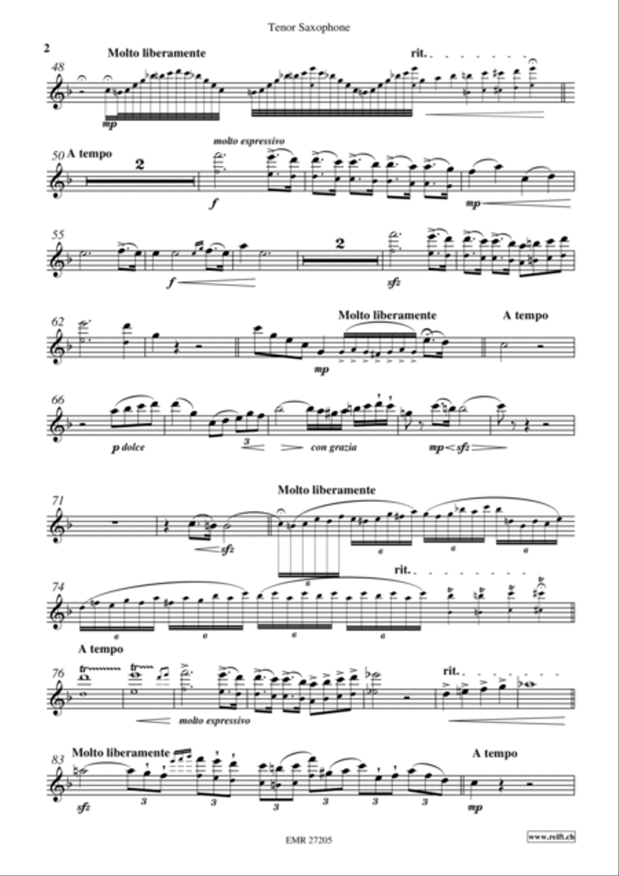 Elegie Tenor Saxophone scores gallery preview page 3
