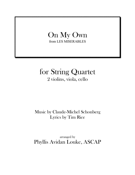 On My Own for STRING QUARTET image number null