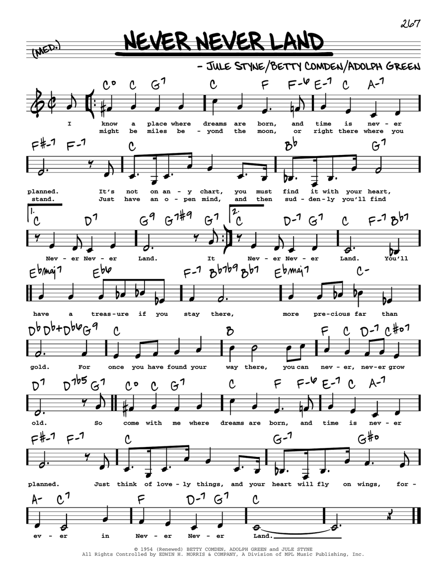 Never Never Land (Low Voice) Low Voice scores gallery preview page 1