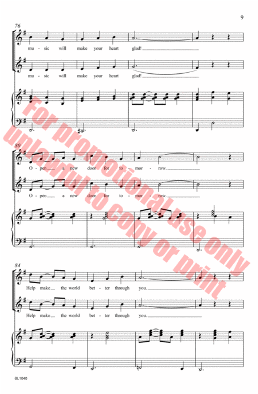 Sing Out a Song! Choir scores gallery preview page 10