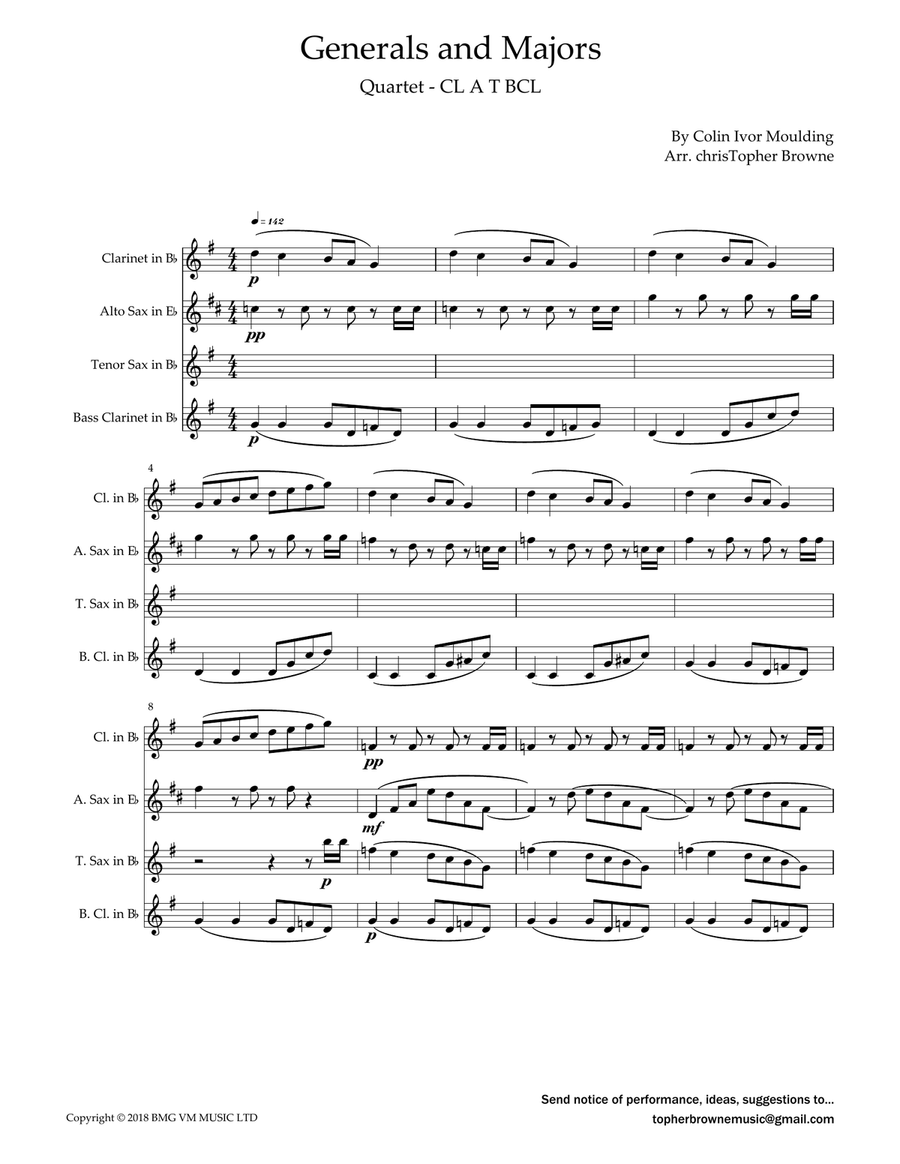Generals And Majors Woodwind Quartet scores gallery preview page 2