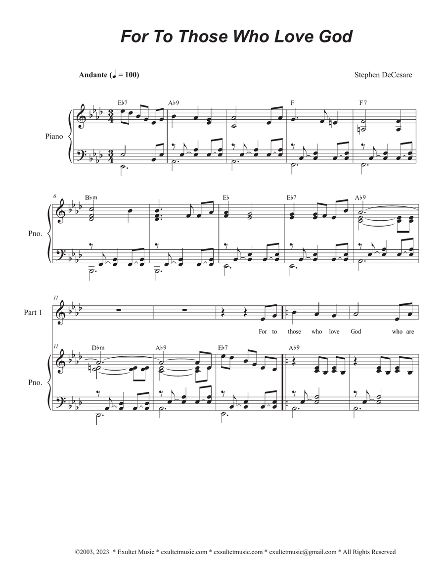For To Those Who Love God (2-part choir)