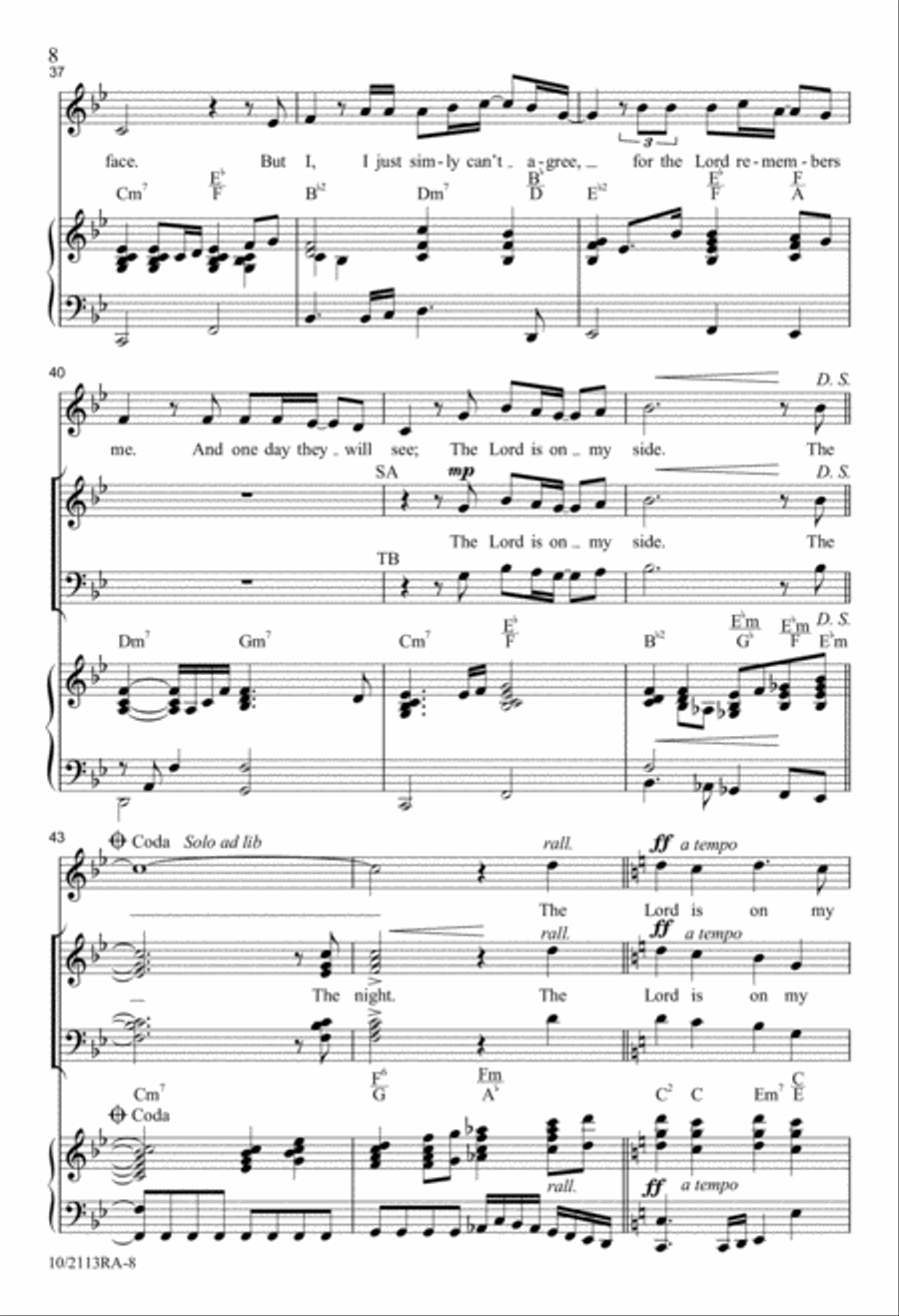 The Lord is on my Side 4-Part scores gallery preview page 8