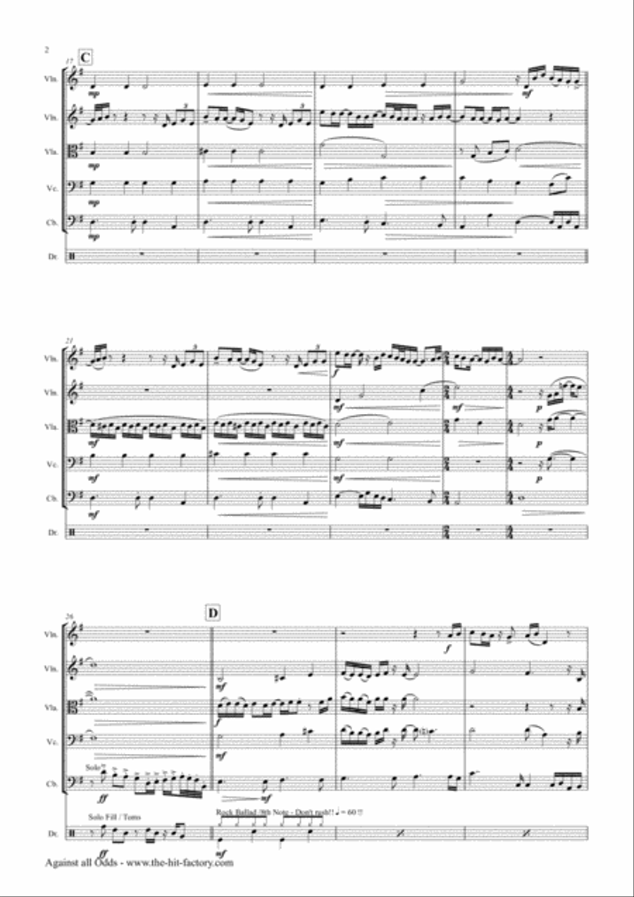 Against All Odds (take A Look At Me Now) String Quintet scores gallery preview page 2
