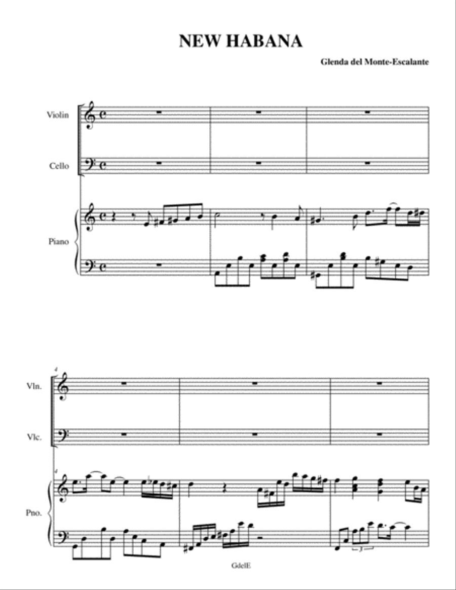 New Habana for Piano Trio Piano Trio scores gallery preview page 1