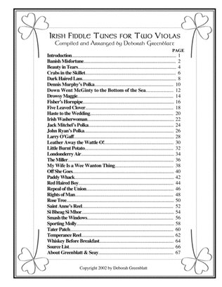 Book cover for Irish Fiddle Tunes for Two Violas