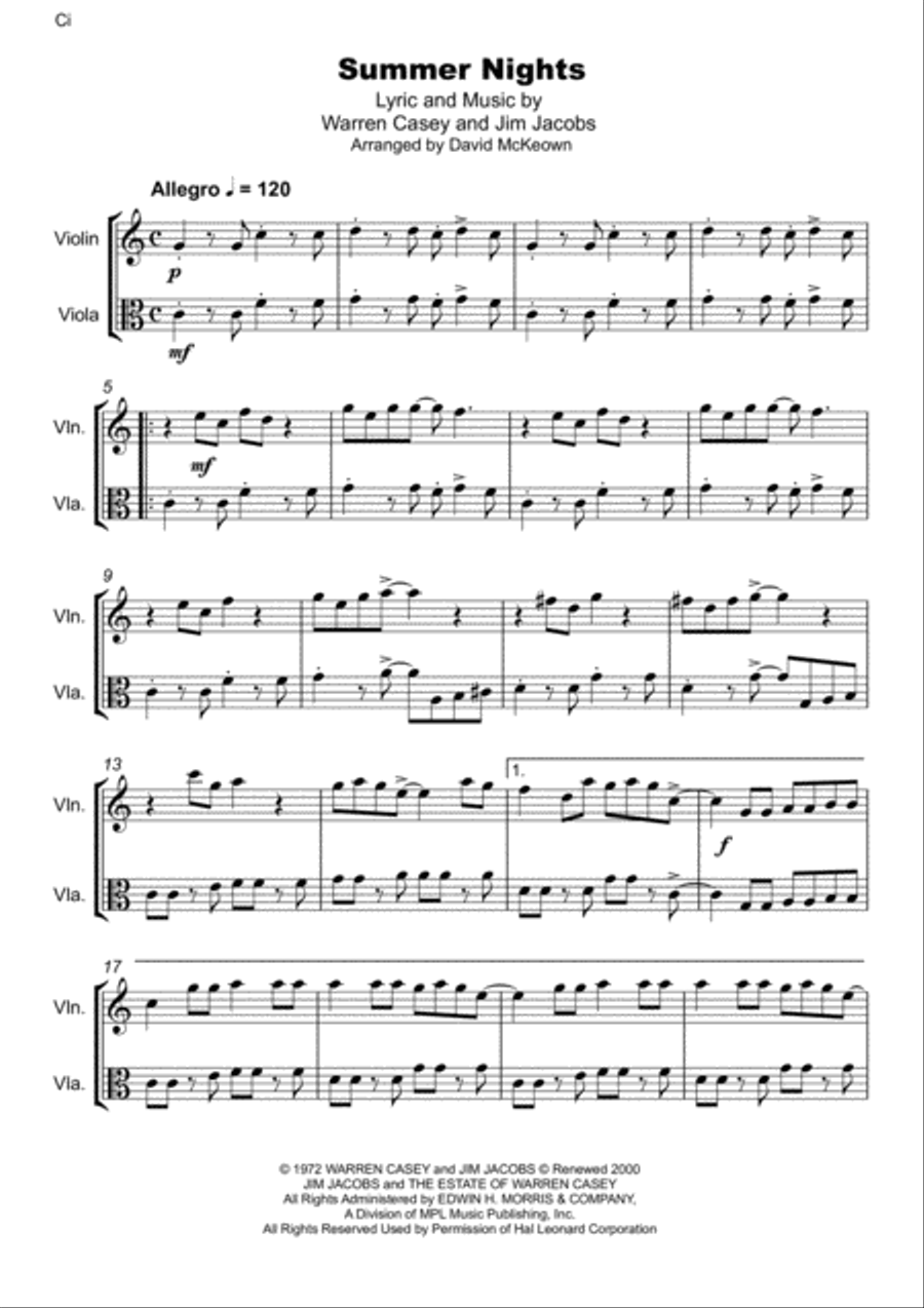 Summer Nights String Duet scores gallery preview page 2
