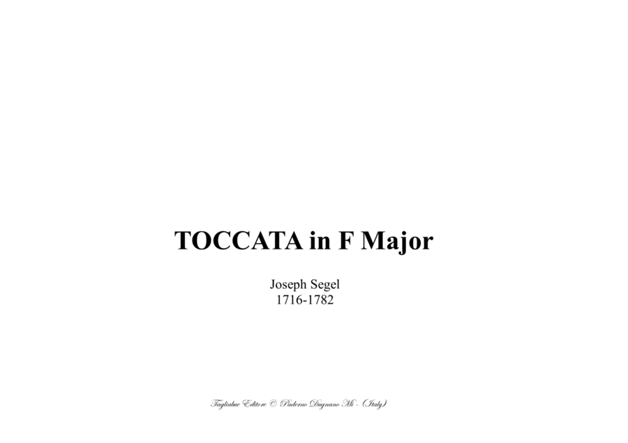 J. Seeger, TOCCATA IN F MAJOR image number null